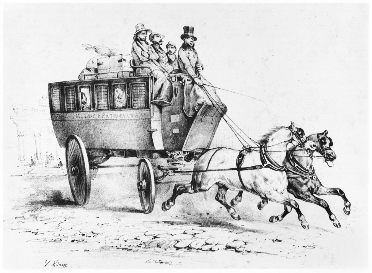 O Stagecoach, meados do século 19 de Victor Adam