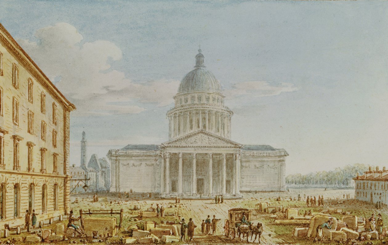 Vista, de, a, igreja, de, st. Genevieve, a, panteão, 18th-19th, século de Victor Jean Nicolle