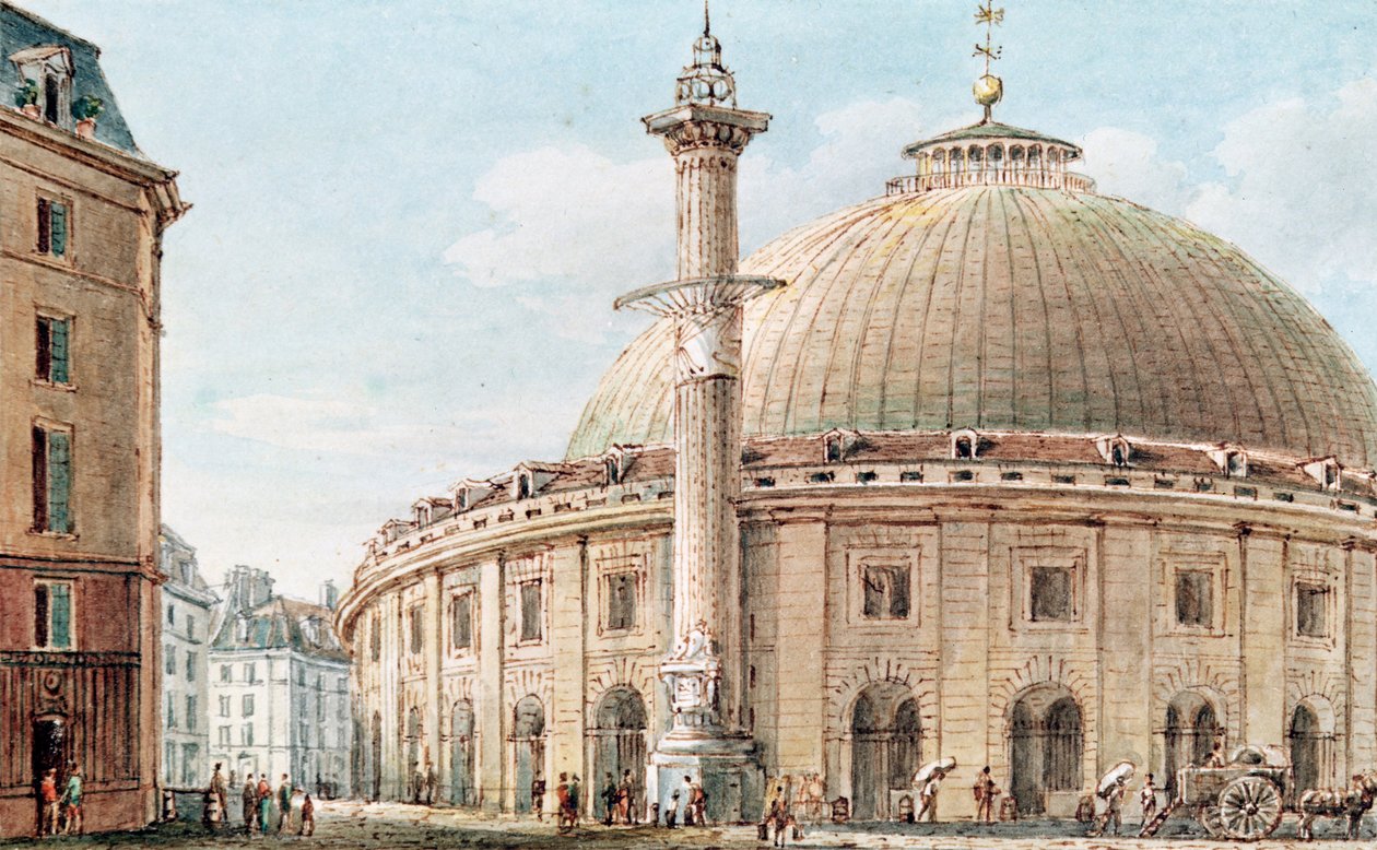 Vista, de, a, mercado grão, e, a, coluna astronômica, paris, 18th-19th, século de Victor Jean Nicolle