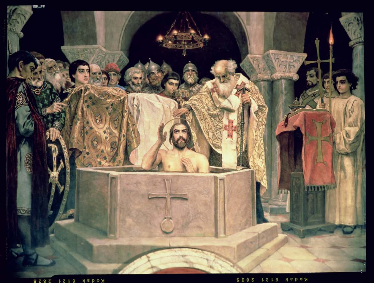 O Batismo do Grão-Duque Vladimir (c.956-1015), 1885-96 (mural) de Victor Mikhailovich Vasnetsov