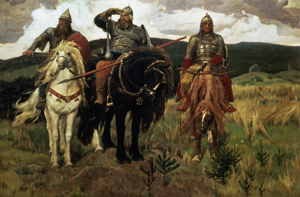 Cavaleiros Guerreiros, 1881-98 de Victor Mikhailovich Vasnetsov
