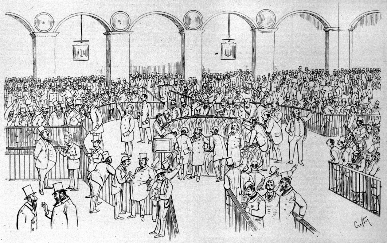 A Bolsa de Valores de Paris (Cesta) em 1894. de Victor  Geruzez