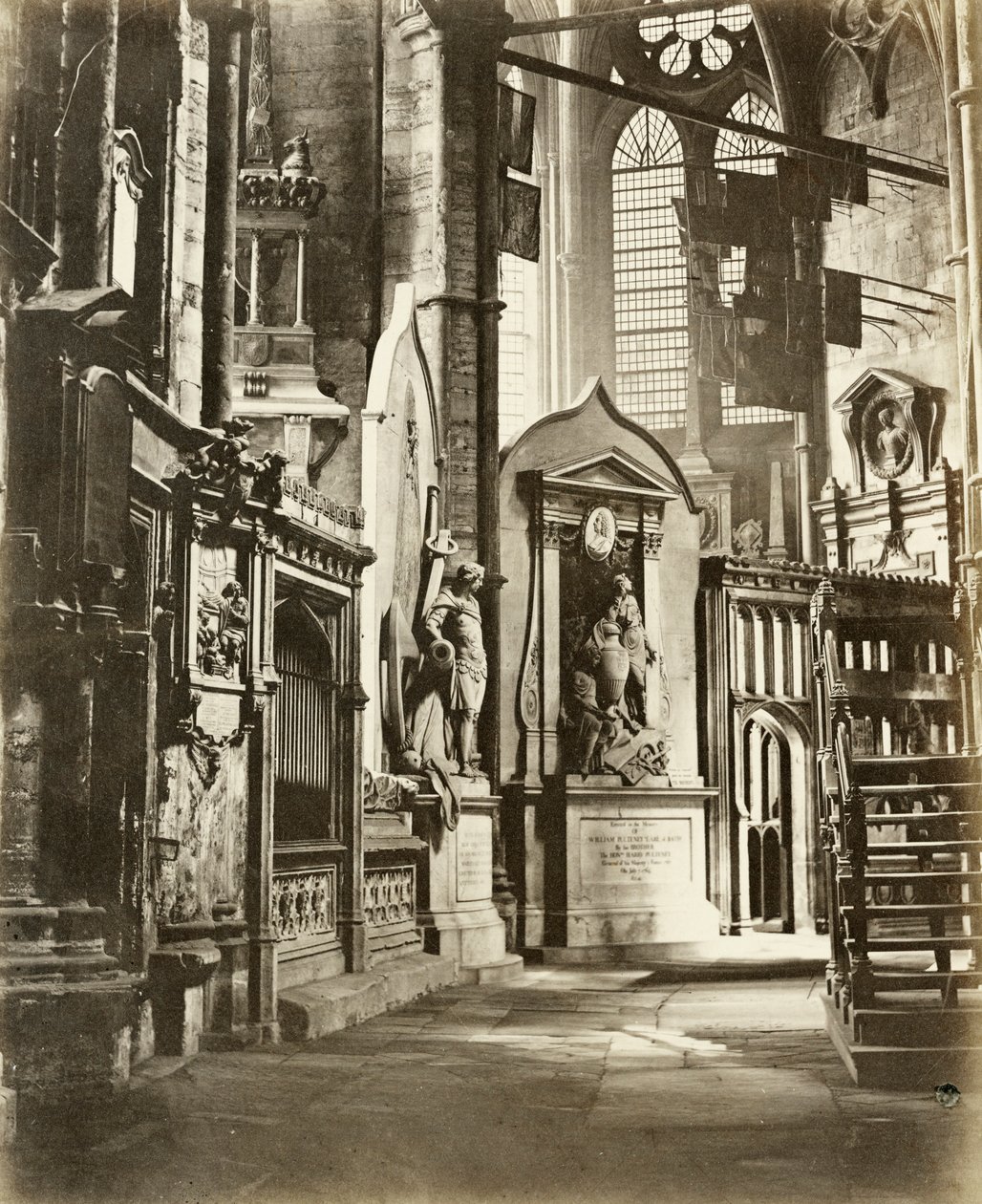 Corredor norte da Abadia de Westminster, Londres, c1860 de Victor A Prout