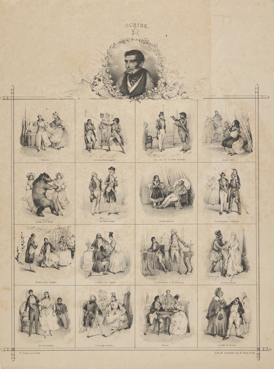 Agostinho-Eugène Escriba com Personagens, século XIX. de Victor Adam
