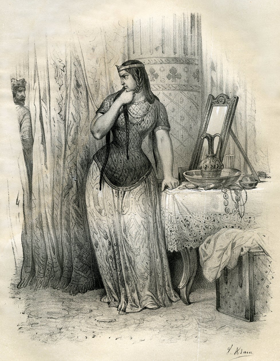 Brunehaut (ou Brunehilde, v.534-613) Rainha da Austrásia em 567, esposa do rei Sigebert (ou Sighebert). Após a sua morte, administrou o reino com energia. A sua rivalidade com Frenegundes, rainha de Neustria, devastou os seus Estados. Livree a Clotaire (Pa de Victor Adam