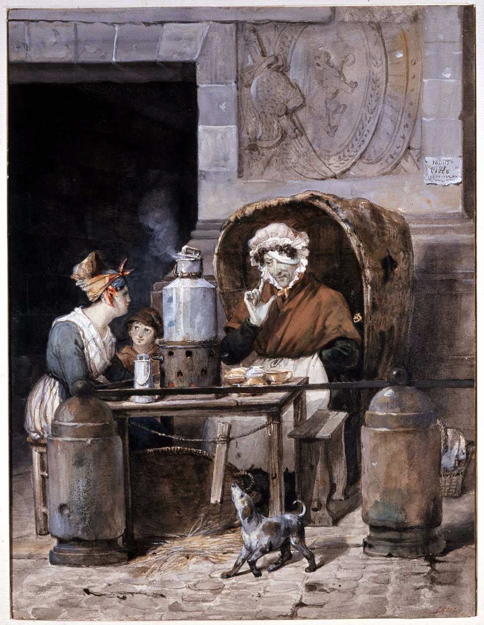 Comerciante de café na rua - por Adam, v.1850 de Victor Adam