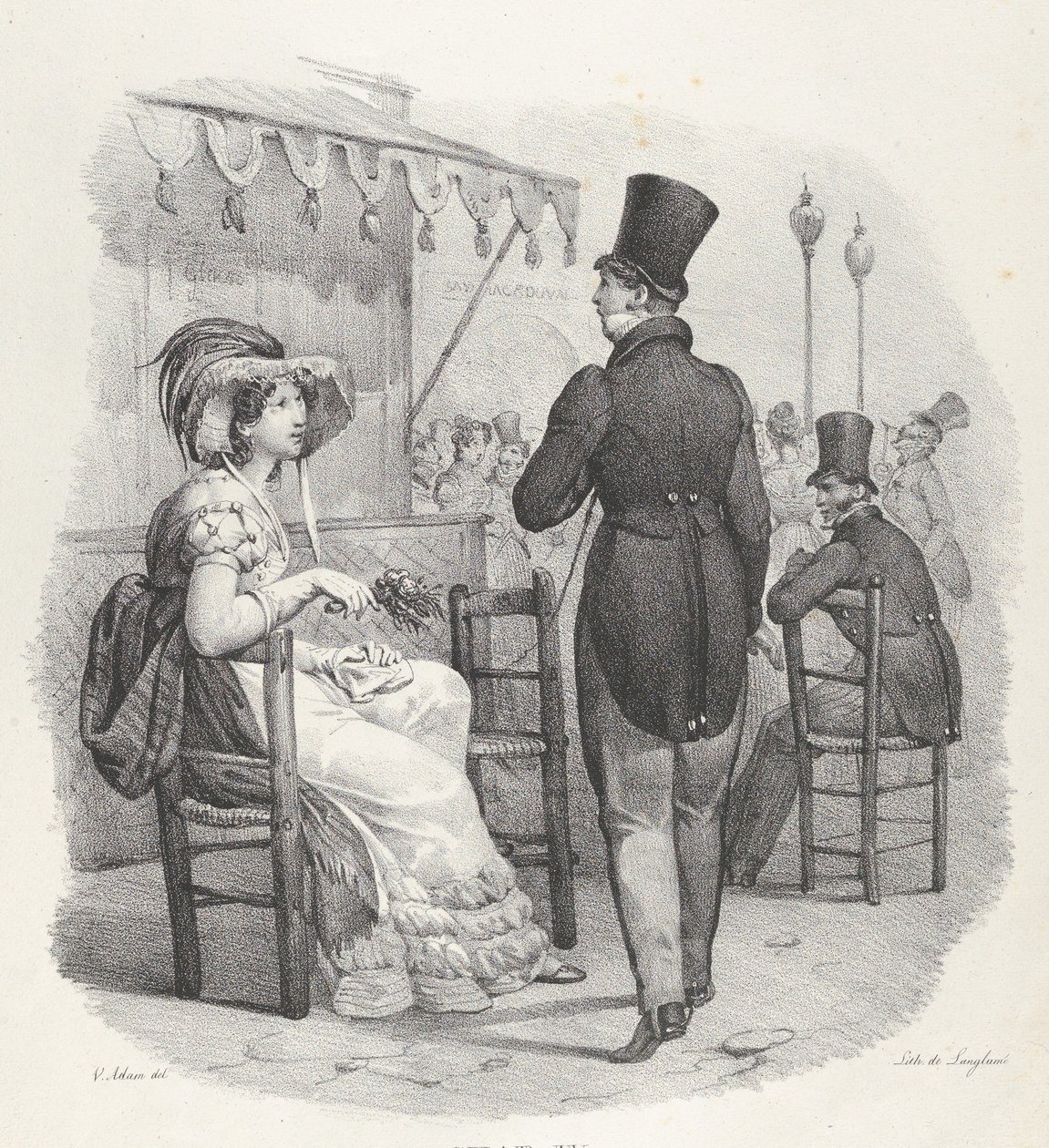 Indivíduo. IV: Ela está olhando para mim! Deus que felicidade! Ela me nota! Que felicidade!, 1824. de Victor Adam