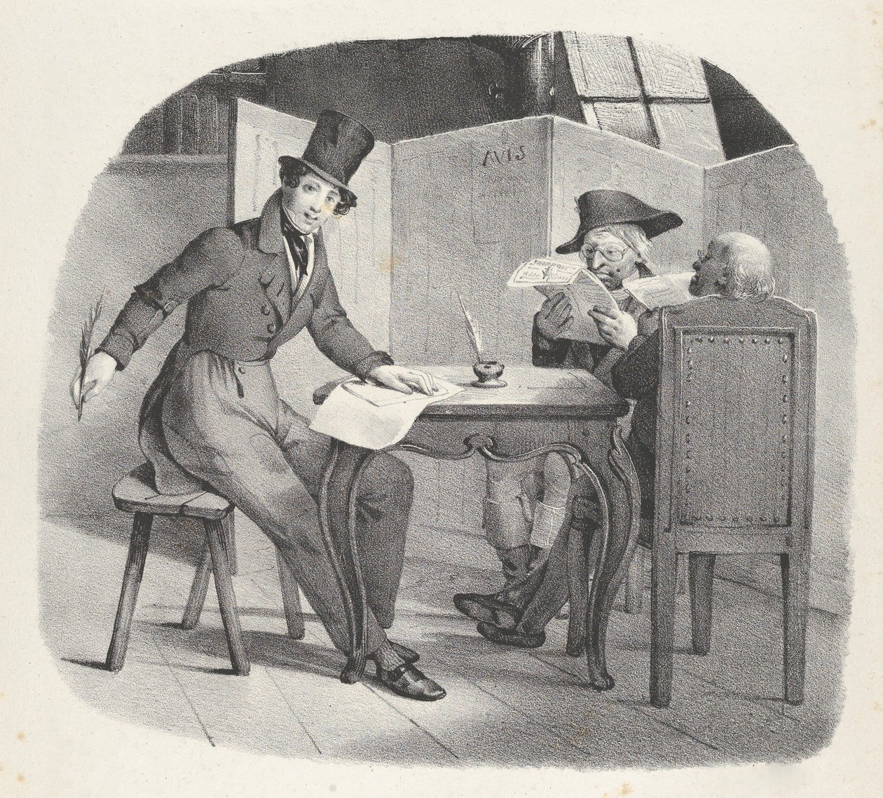 Indivíduo. XV: Escreva ao Vielle Escritos para os idosos, 1824. de Victor Adam
