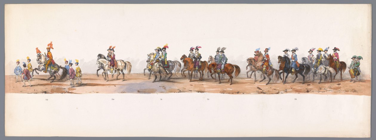 Concurso histórico no segundo centenário da Universidade de Utrecht, 1836 (placa 8)
Procissão do exército holandês a Ostende, a 3 de Julho de 1600, no dia seguinte à vitória em Nieuwpoort; de acordo com a representação fantasiada, dada por H H H Student de Victor Adam