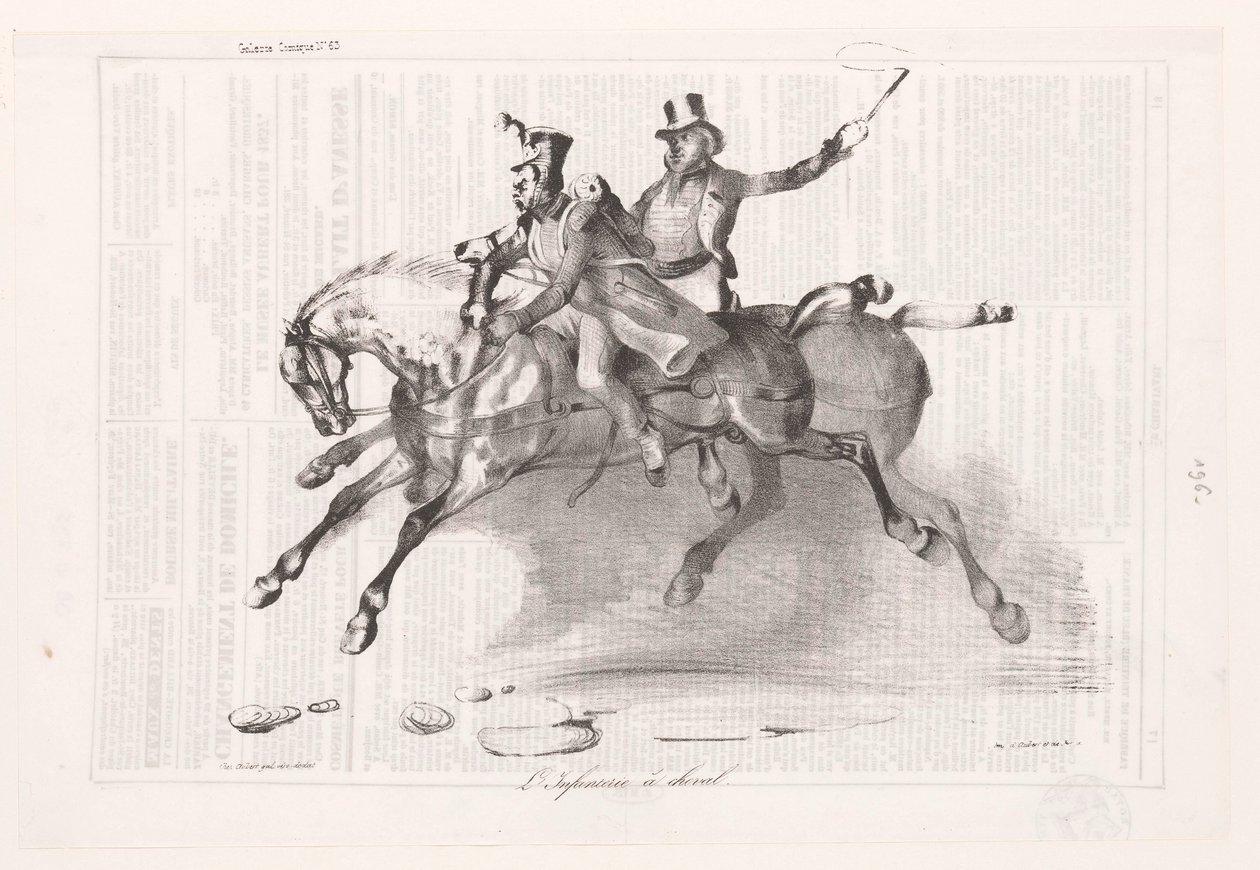 Caricatura da infantaria a cavalo L