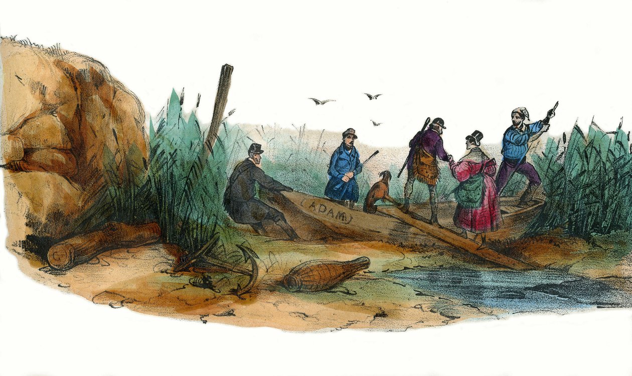 La Lionne, scene de chasse. em "Album Grotesque, Choices of Outstanding Types", ilustrações de Victor Adam, Paris, cerca de 1850. de Victor Adam