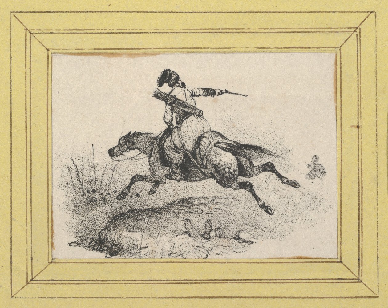 Soldat auf galoppierendem Pferd de Victor Adam
