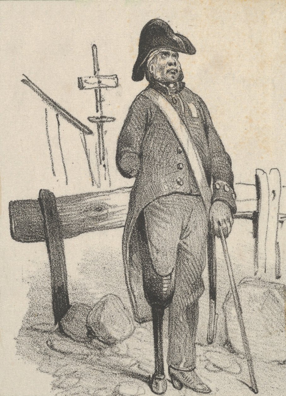 Soldado com perna de pau, meados do século XIX. de Victor Adam