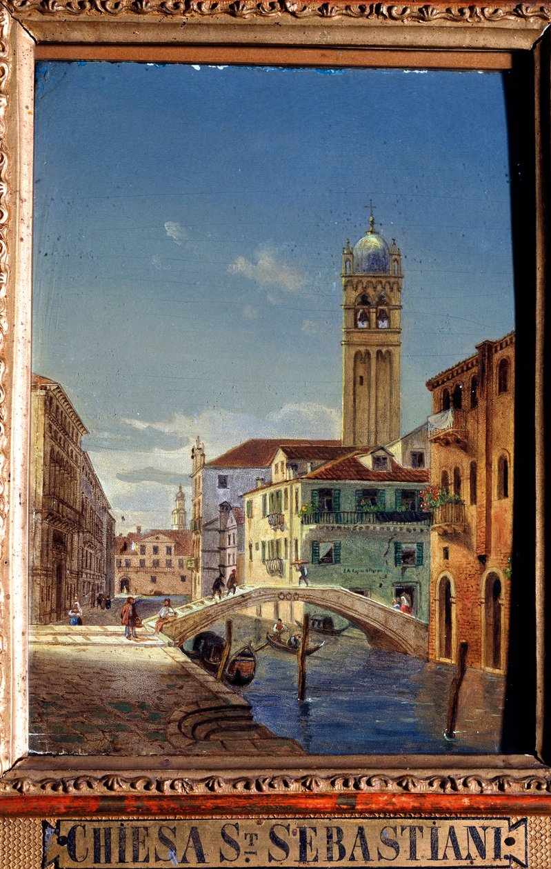 A Igreja de San Sebastiano, século XIX. de Victor Adam