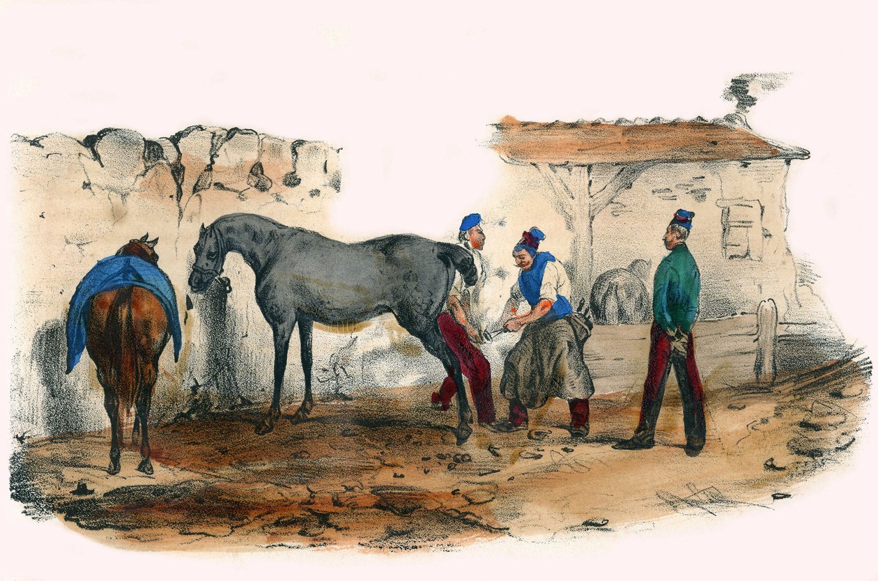 O tentador. Em "Album Grotesque, Choices of Outstanding Types", ilustrações de Victor Adam, Paris, cerca de 1850. de Victor Adam