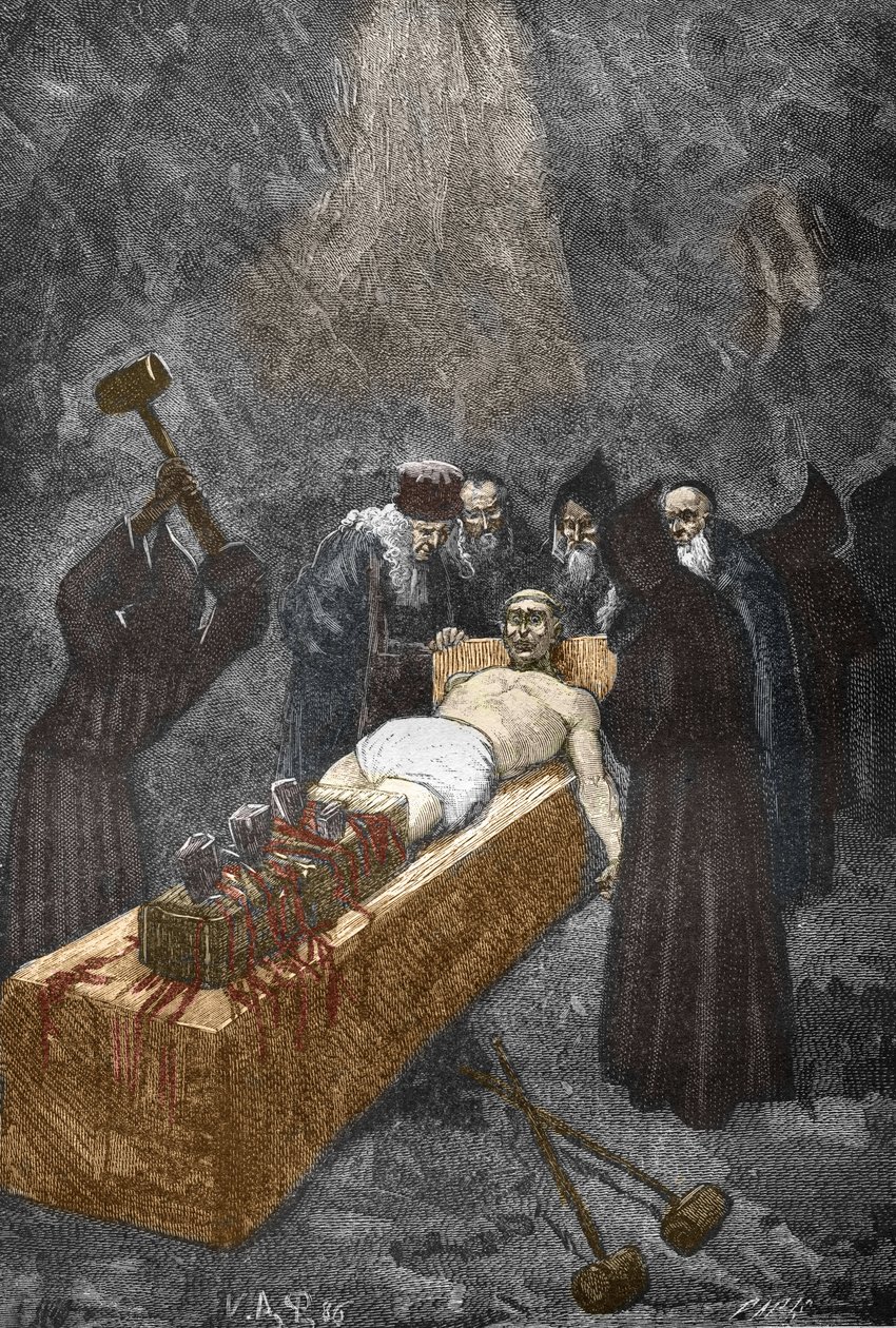 Caso dos Posssedes de Loudun (demónios de Loudun) por volta de 1630: caça às bruxas, o padre francês Urbain Grandier (1590-1634) que alegadamente fez um pacto com o diabo e acusa de ter enfeitiçado freiras, é tortura para bordar - (Urbain Grandier, francês de Victor Armand Poirson