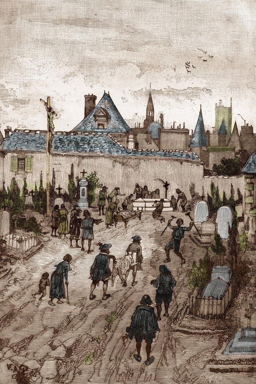 Jansenista convulsionário (ou São Medardo) (Obras de convulsões) no século XVIII: "os doentes e enfermos vão ao cemitério de São-Medardo (onde está o túmulo do diácono François Paris) para serem milagrosamente guerrilheiros" (Práticas convulsivas (Convulsi de Victor Armand Poirson