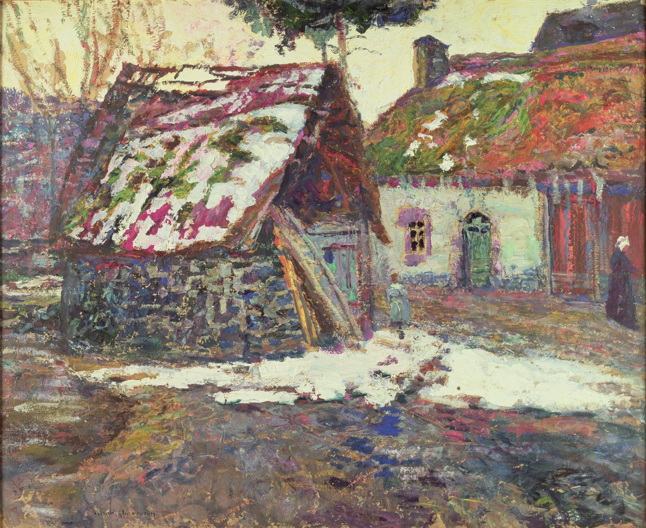 O Efeito da Neve (óleo sobre papelão) de Victor Charreton