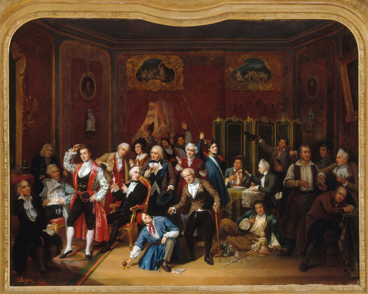 O ator Hugues Bouffé (1800-1888), representado com os trajes dos seus principais papéis, no seu camarim no Théâtre des Variétés de Victor Darjou
