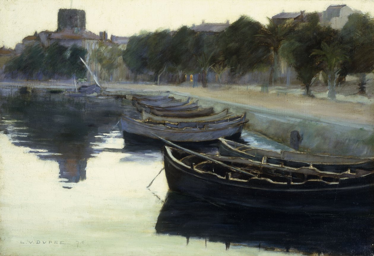 Barcos em suas amarrações, 1876 de Leon Victor Dupre