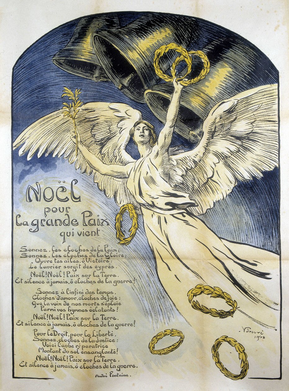 Figura alegórica da Paz - Poema "" Natal para a grande paz que vem "" de André Fontaine, doente. de V. Prouvé de Victor Emile Prouve