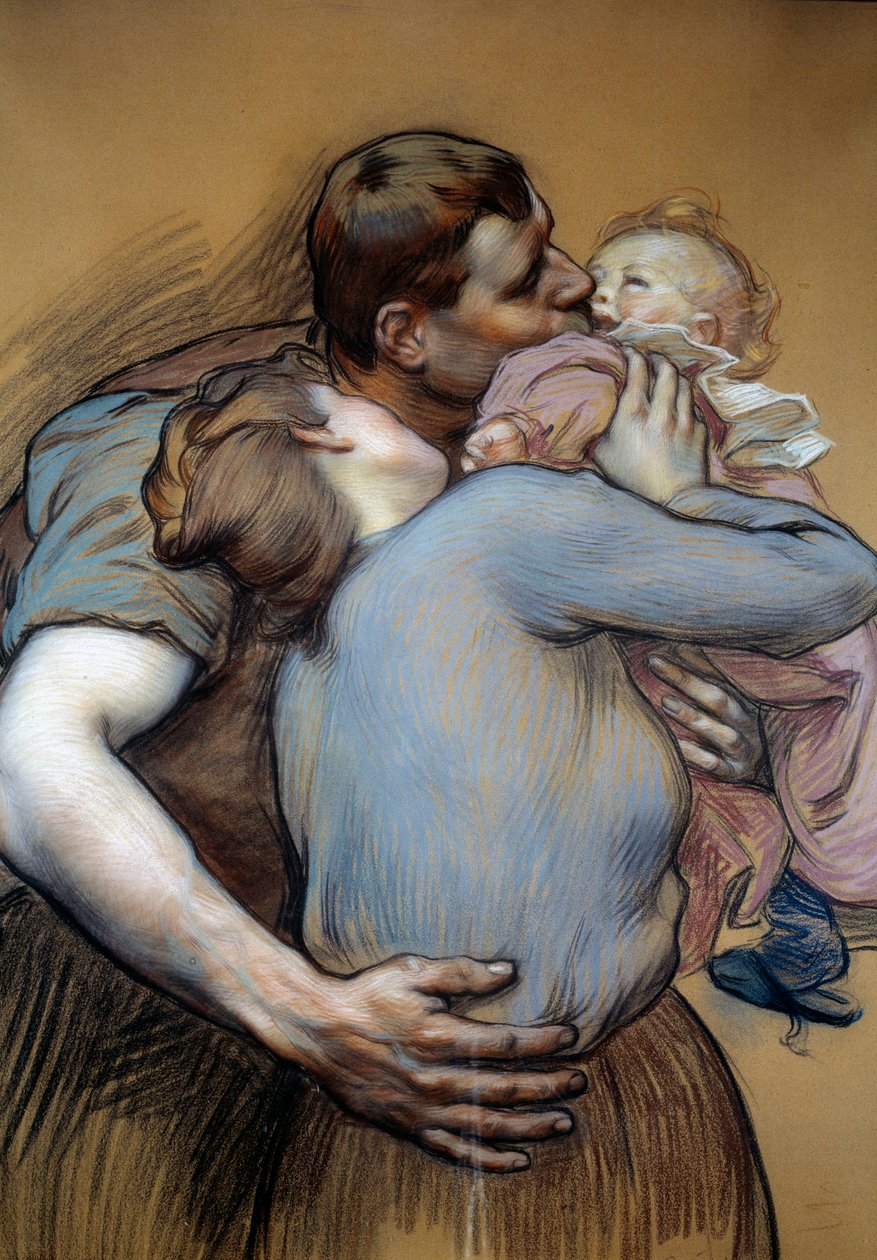 A família. Desenho de Victor Prove (1856-1943) de Victor Emile Prouve