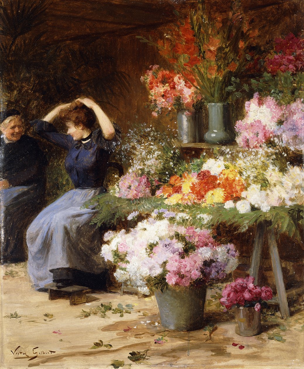Poder da flor; Vendedor de flores, de Victor Gabriel Gilbert