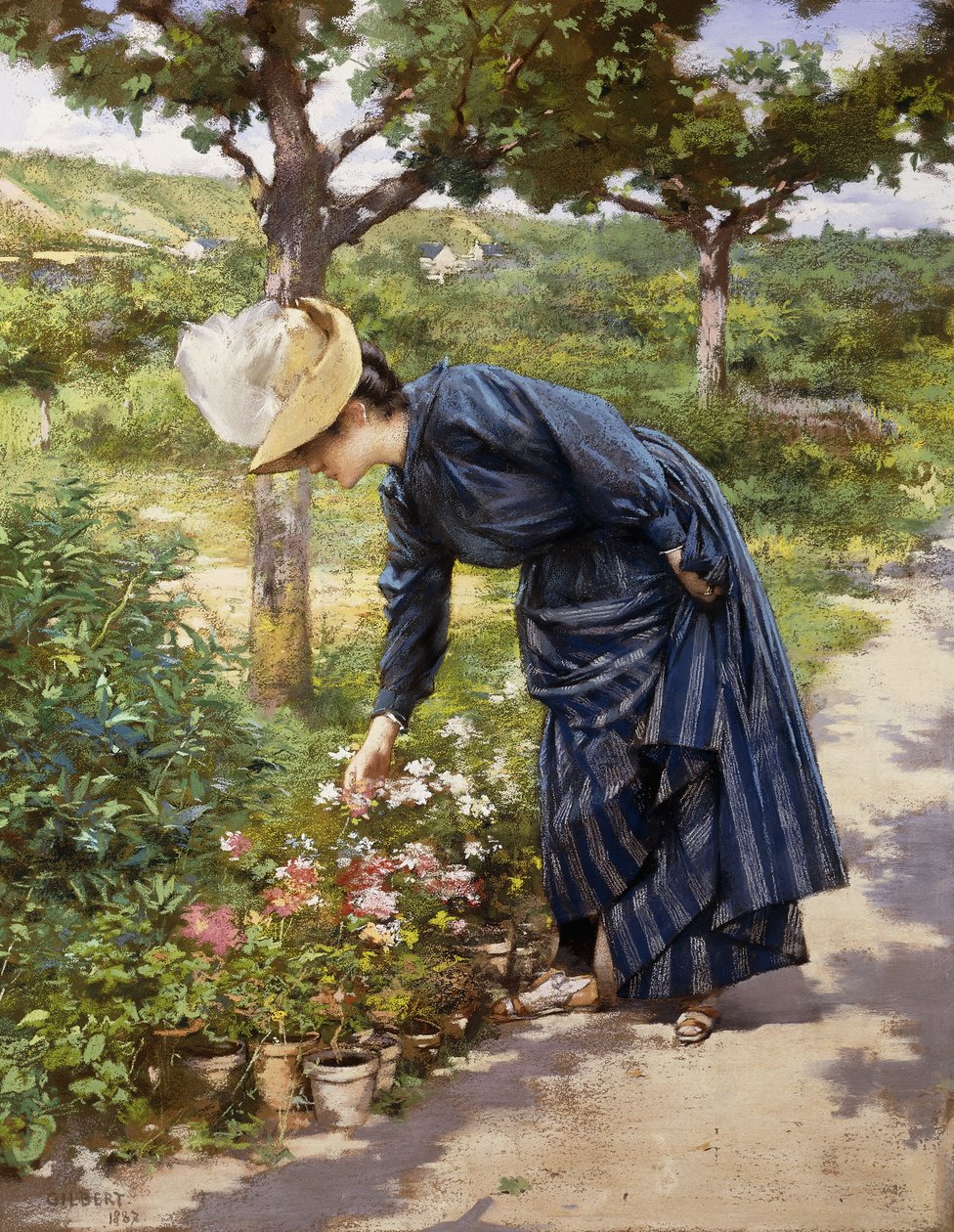 Senhora em um jardim, 1887 de Victor Gabriel Gilbert