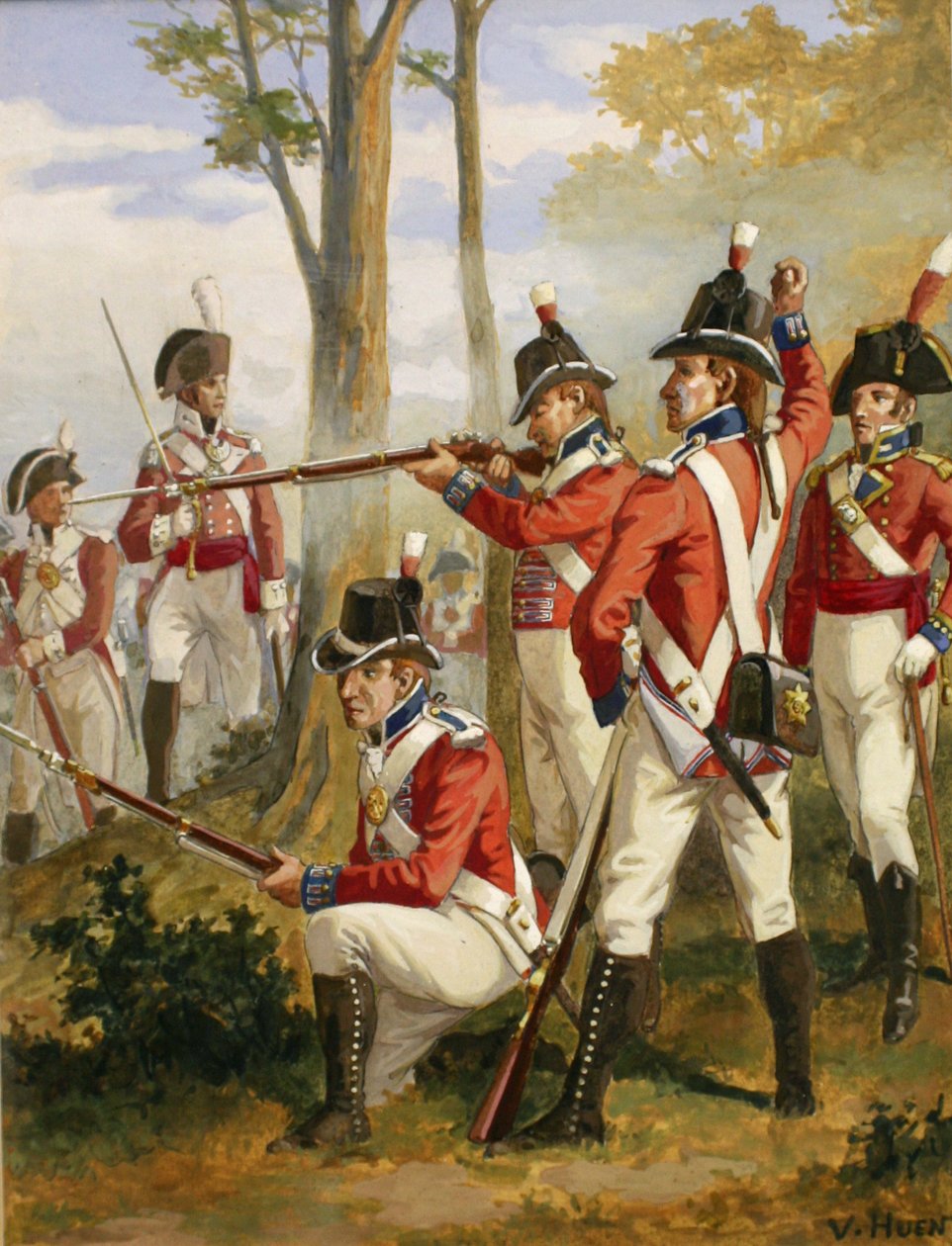 Royal Marines Uniformes 1790-1807, c.1924 (wc no papel) de Victor Huen