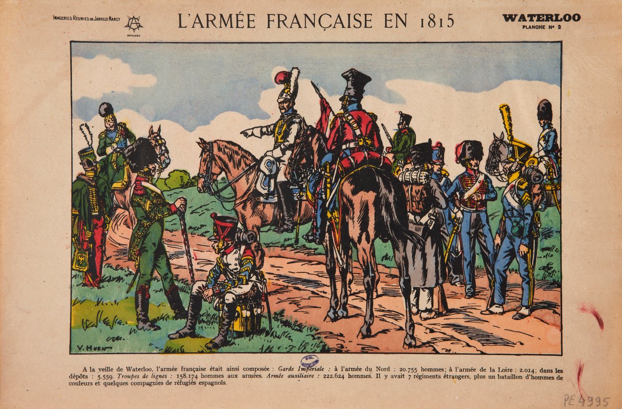 O exército francês em 1815, Waterloo, c.1920 de Victor Huen