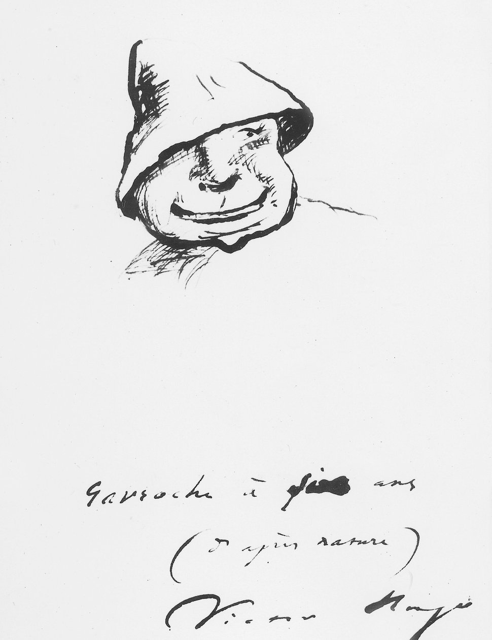 Gavroche aos cinco anos, desenhando por Victor Hugo de Victor Hugo
