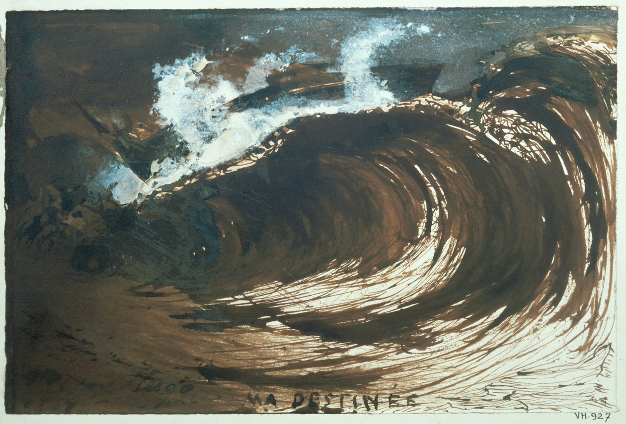 Ma destinee ... (caneta, aguada e guache) de Victor Hugo