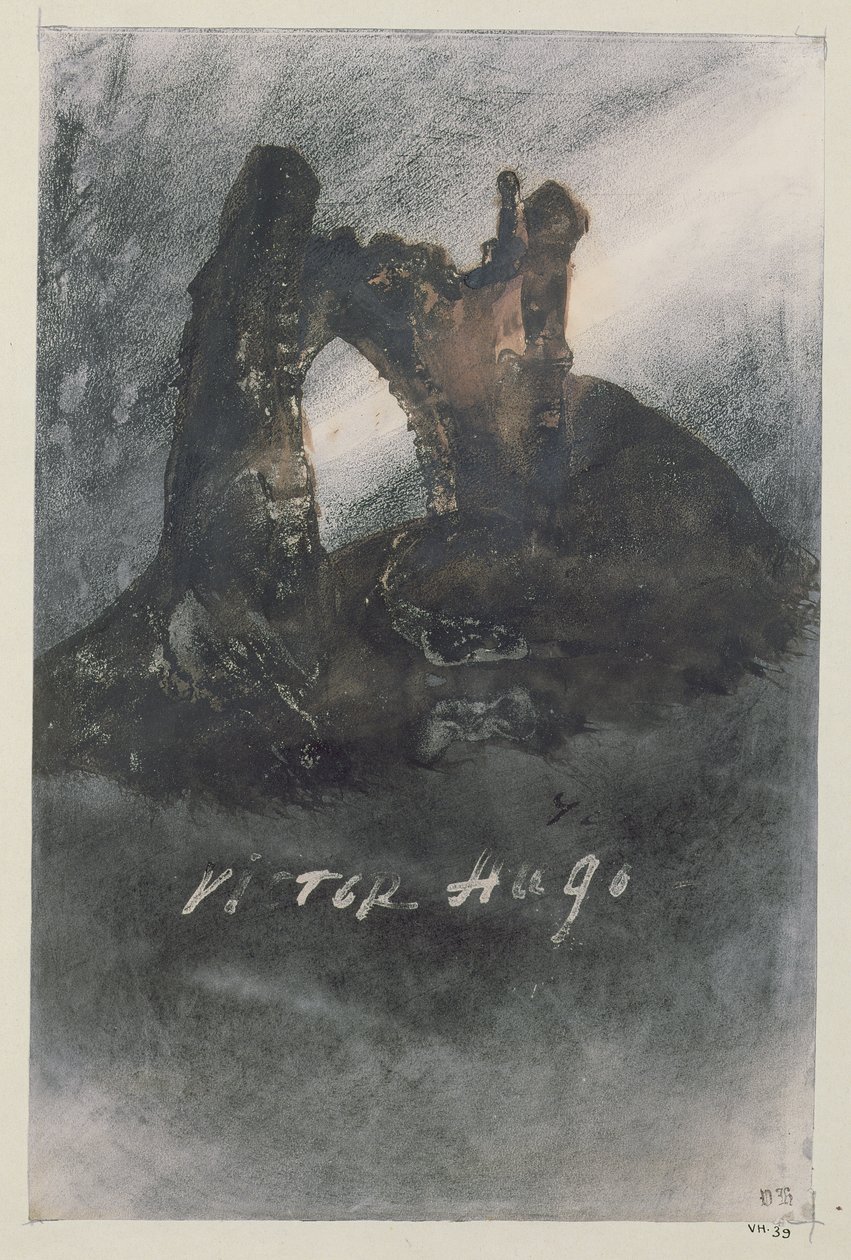 Ruínas de Groz-Nez, Jersey ou The Arch (lápis, nanquim e sépia sobre papel) de Victor Hugo