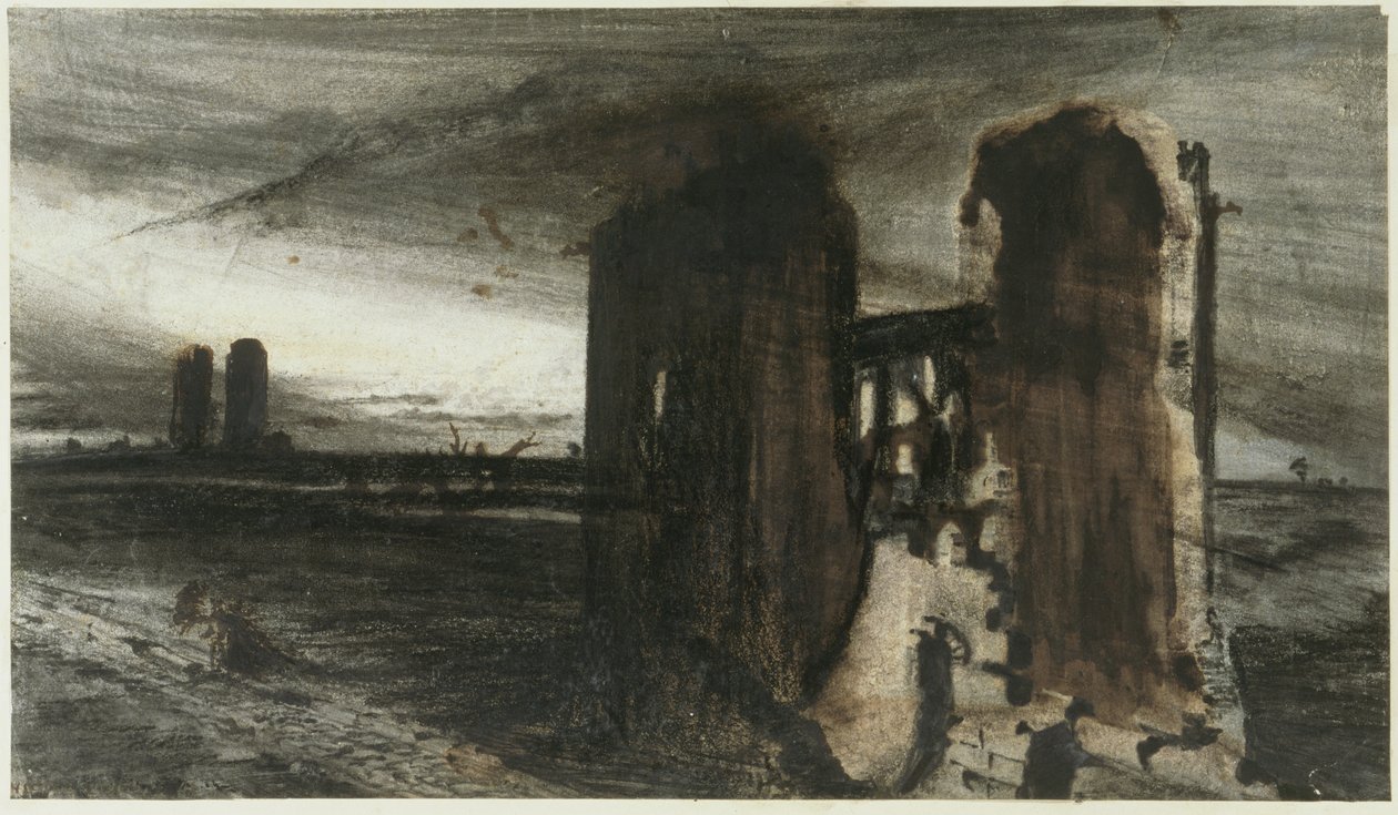 Ruínas em uma paisagem de 1870 de Victor Hugo