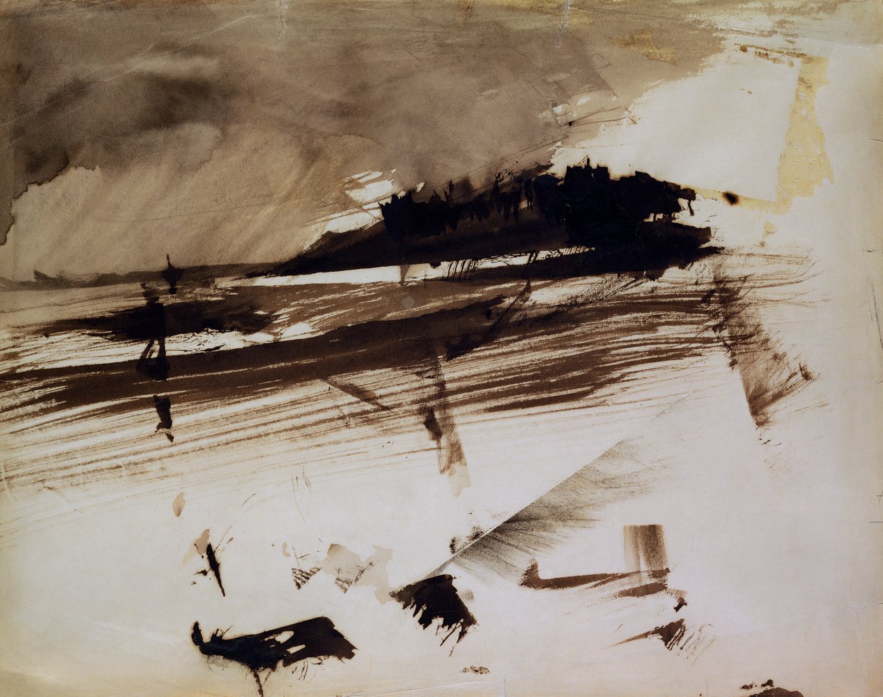 Untitled, ou: Evocação de uma ilha, 1870 (tinta e tinta no papel) de Victor Hugo