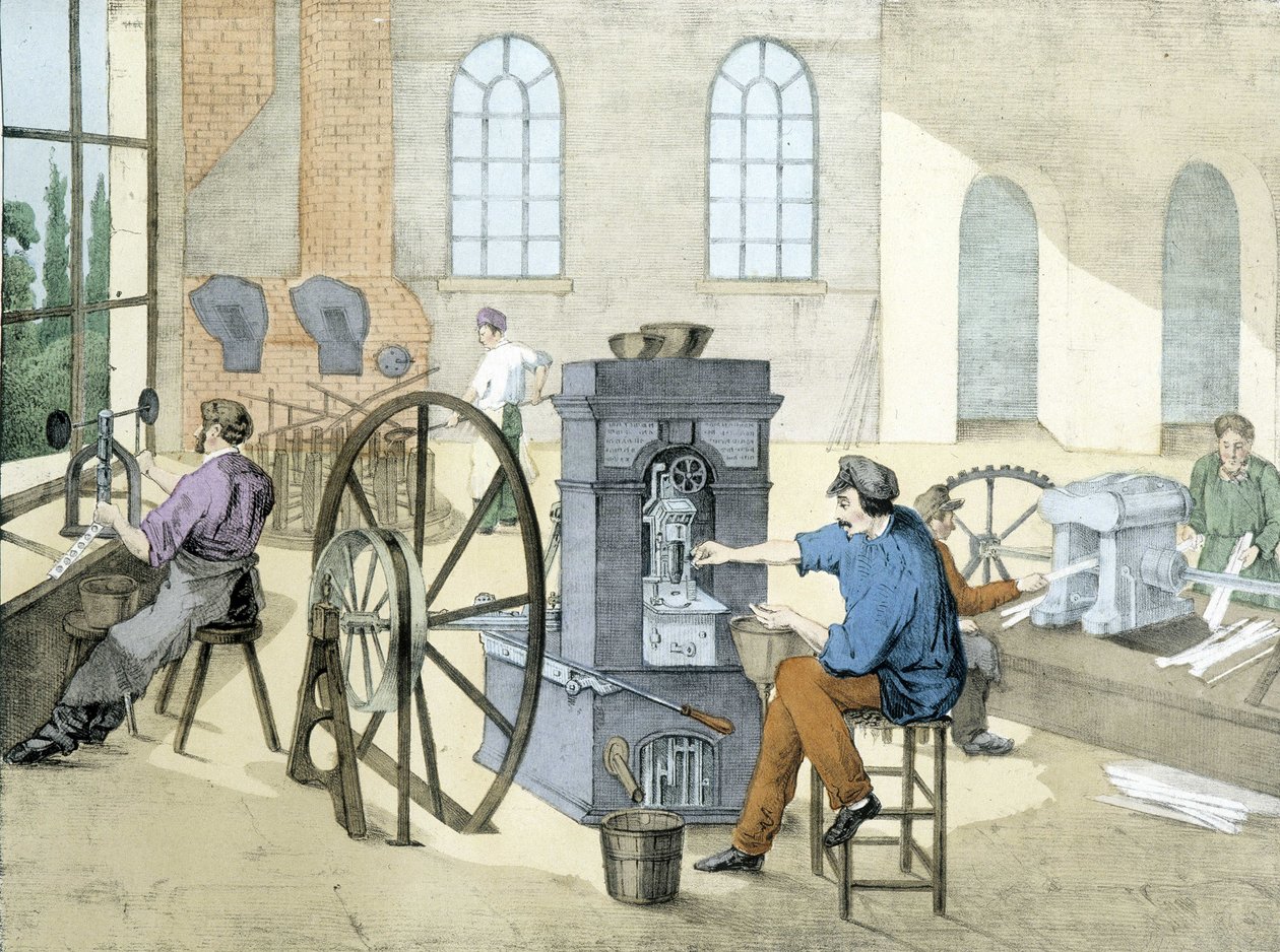 Loja de Moedas (cunhagem de moedas), litho de Janson. Século XIX. de Victor Janson