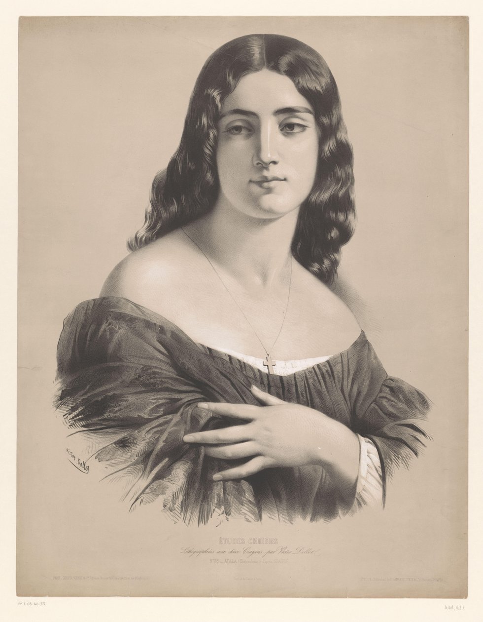 atala Atala (Chateaubriant) (título no objeto) Estudos de artistas selecionados (título da série) Etudes choisies (título da série no objeto) de Victor Jean François Dollet