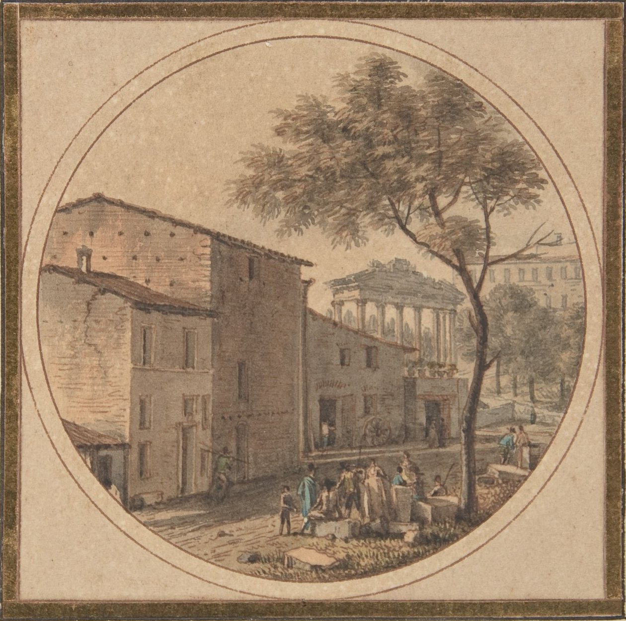 Vista do Fórum Romano com o Templo de Saturno ao fundo de Victor Jean Nicolle