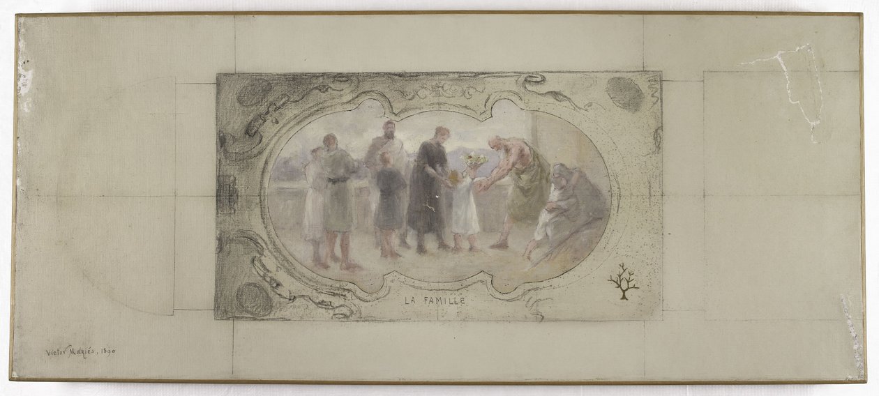 Esboço para a Galerie Lobau, Hôtel de Ville, Paris: A Família de Victor Jean Pierre Maziès