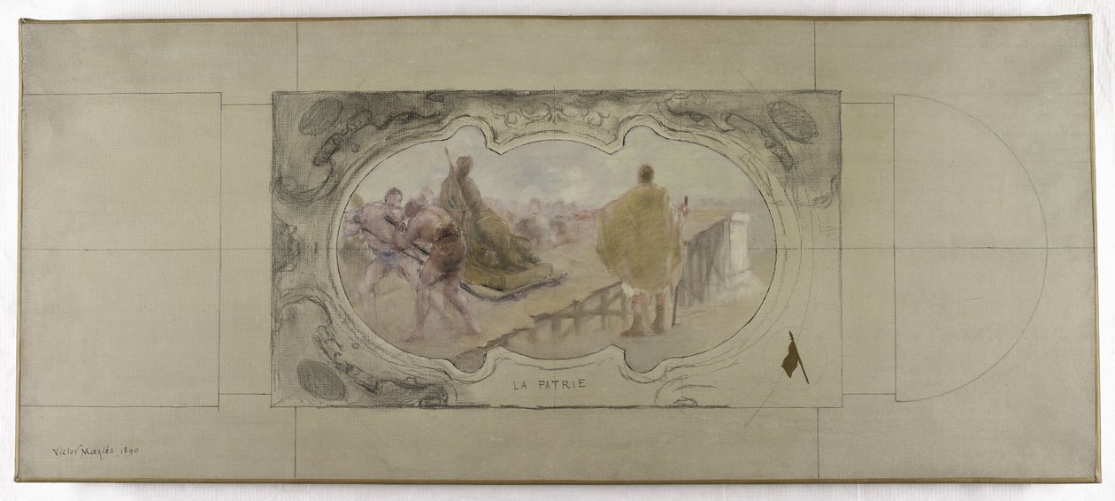 Esboço para a Galeria Lobau na Câmara Municipal de Paris: A Pátria de Victor Jean Pierre Maziès
