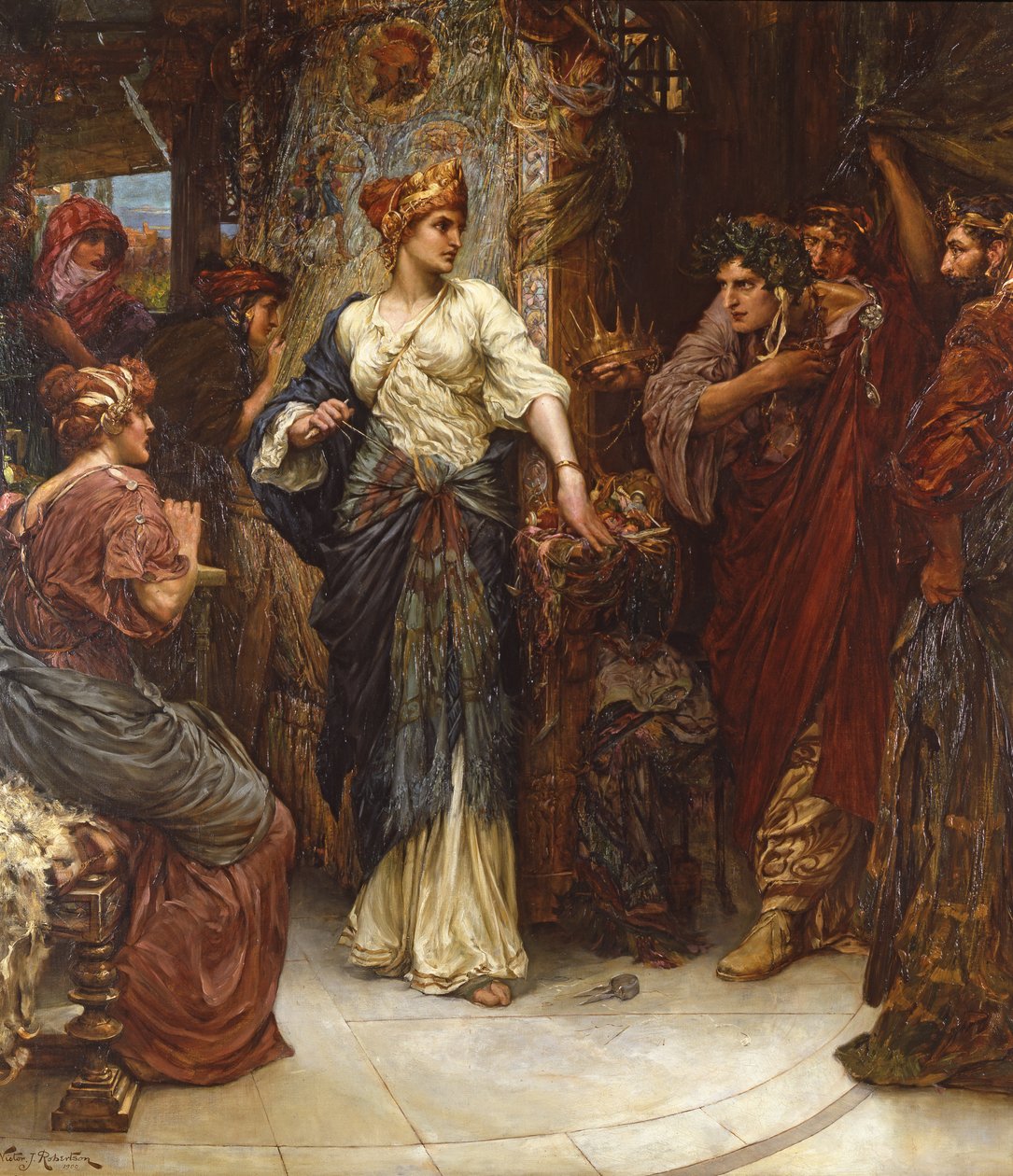 Penélope e os pretendentes, 1900 de Victor John Robertson
