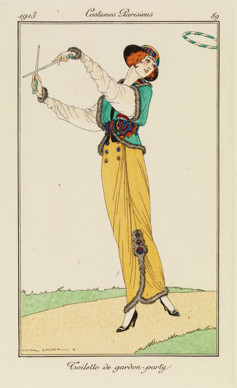 Prato 89 de "Costumes Parisiens" (trajes parisienses) de Victor Lhuer