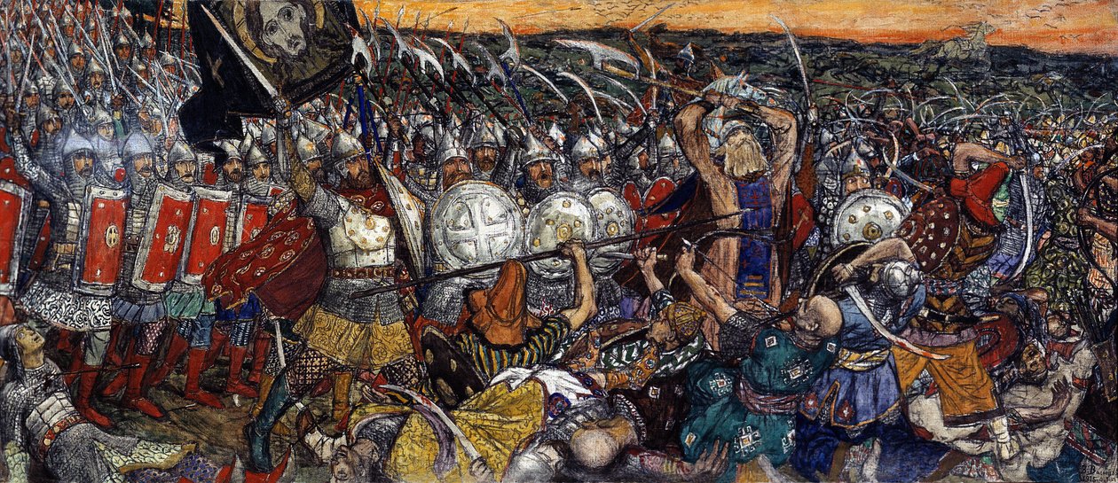 Bataille de Koulikovo - A Batalha de Kulikovo em 8 de Setembro de Victor Mikhailovich Vasnetsov