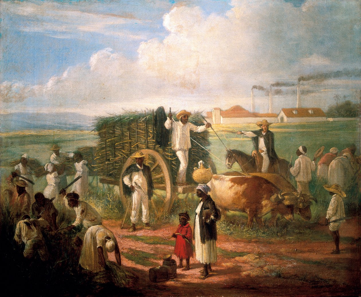 Colheita de canas. Pintura de Victor Patricio de Landaluze (1829-1889) de Victor Patricio de Landaluze