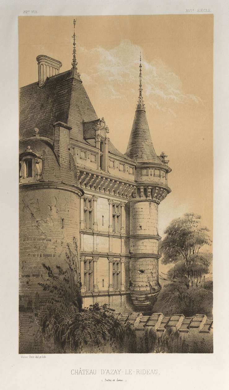 Arquitetura pitoresca ou monumentos do século XV. E XVI. Séculos: Chateaux De France dos séculos XV e XVI: Pl. 32, Château D
