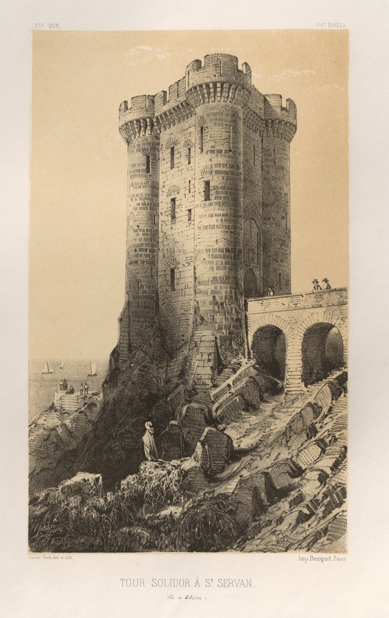 ... Pl. 13, Tour Solidor a St. Servan Ille-et-Vilaine, 1860. de Victor Petit
