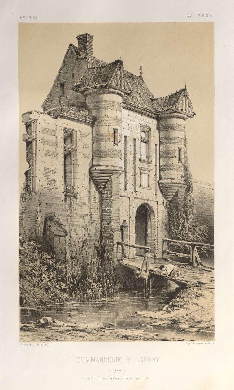 ... Pl. 23, Commanderie De Launay Yonne, publicado em 1860. de Victor Petit