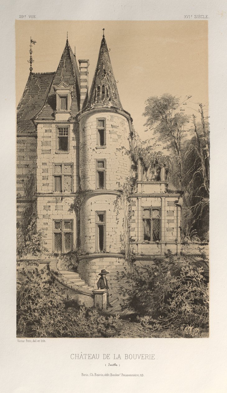..Pl. 29, Chateau De La Bouverie Sarthe, 1860. de Victor Petit