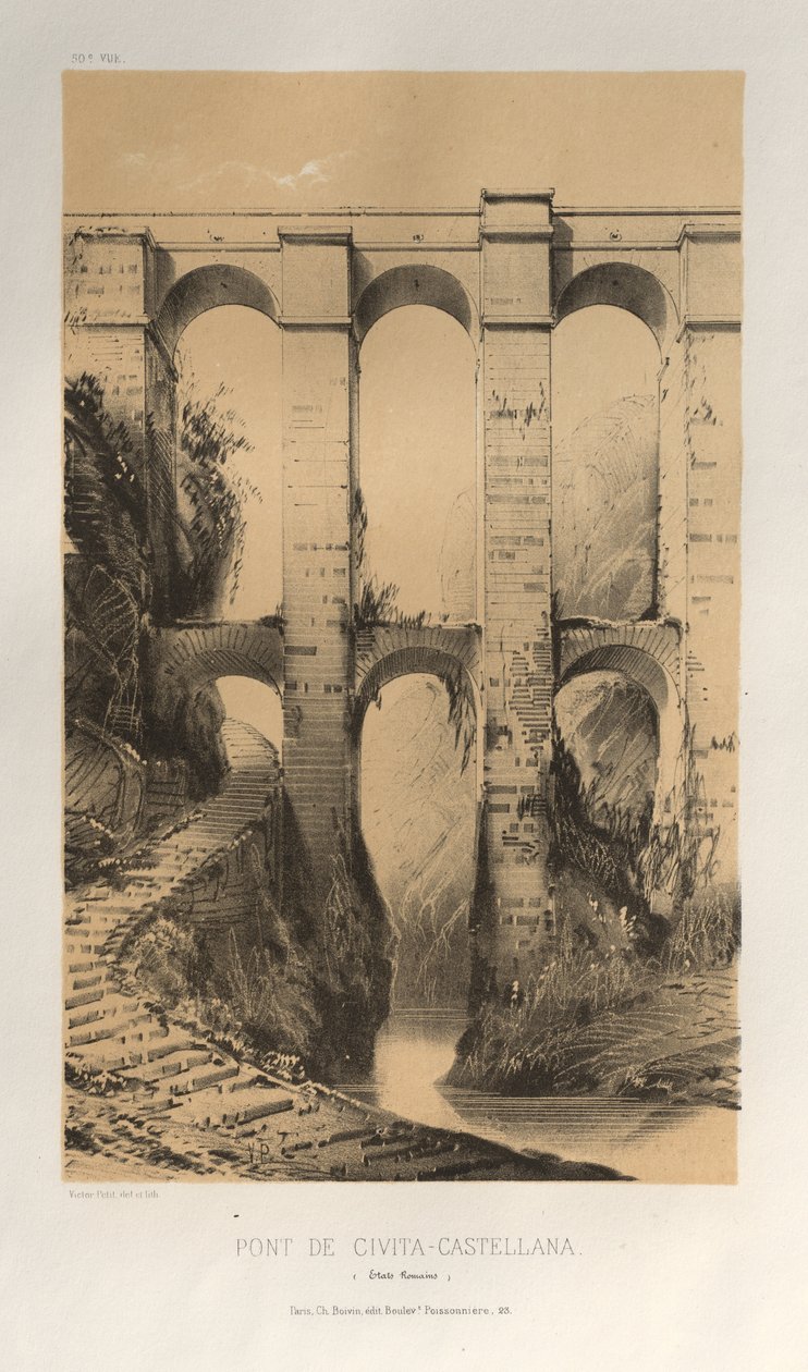 ... Pl. 50, Estados Romanos de Pont De Civita-Castellana, 1860. de Victor Petit