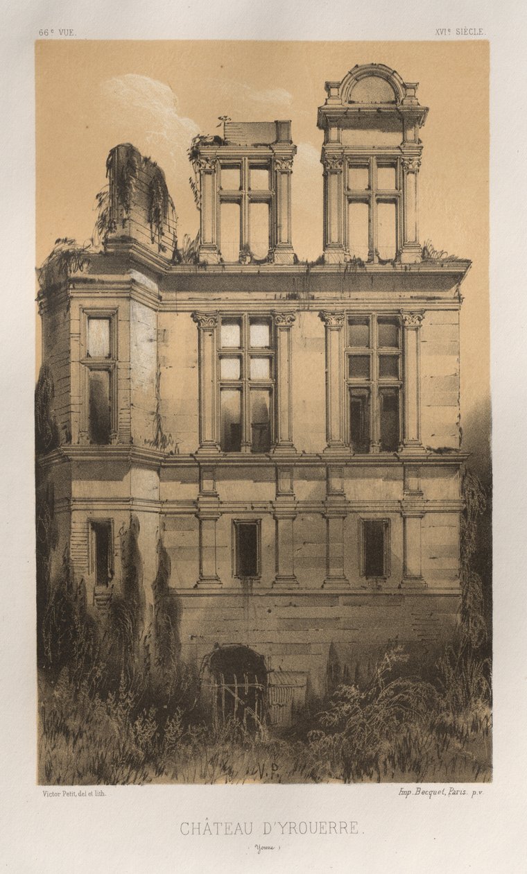 ... Pl. 66, Château DYrouerre Yonne, 1860. de Victor Petit